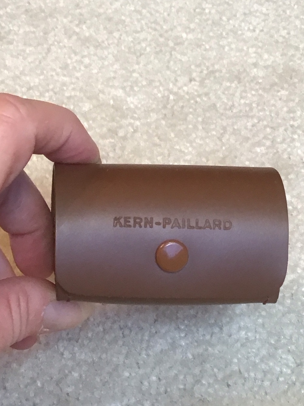 Vintage Kern-Paillard Bolox Lens Case, Genuine Brown Leather